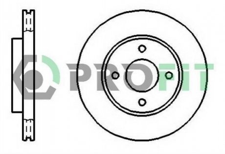 Диск тормозной Ford Fiesta, Focus, Renault Clio, Ford KA, Fusion, Mazda 2 PROFIT 5010-1072