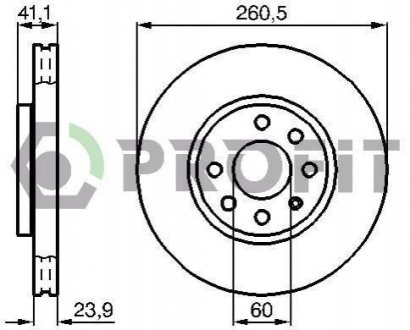 Диск тормозной Opel Meriva, Corsa, Combo PROFIT 5010-1131