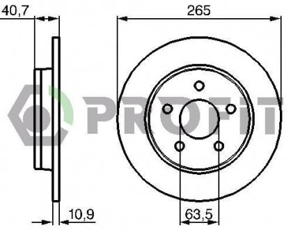 Диск тормозной Ford C-Max, SsangYong Korando, Ford Focus PROFIT 5010-1226