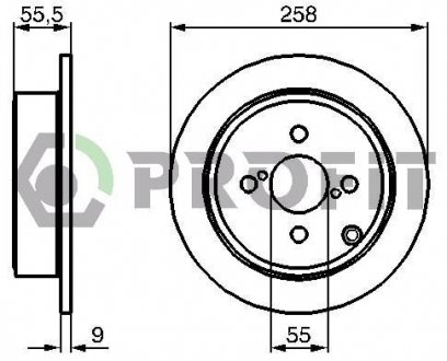 Диск тормозной Toyota Corolla, Yaris PROFIT 5010-1419