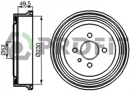 Барабан тормозной PROFIT 5020-0062