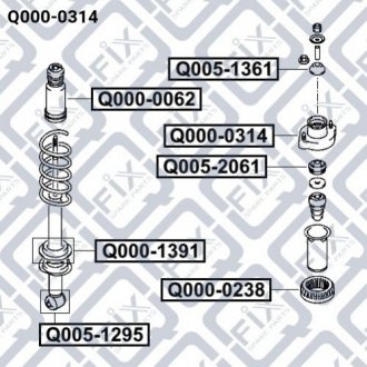 Опора заднього амортизатора Mitsubishi ASX, Lancer, Outlander Q-fix q000-0314