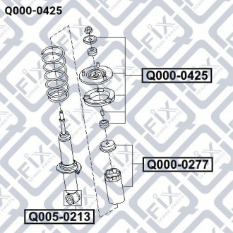 Купити Опора амортизатора Nissan Navara, Pathfinder Q-fix q000-0425 (фото1) підбір по VIN коду, ціна 495 грн.