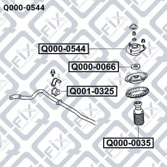 Купити Опора амортизатора Mitsubishi Grandis Q-fix q000-0544 (фото1) підбір по VIN коду, ціна 928 грн.