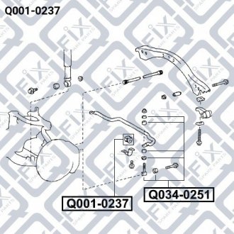 Купить Втулка переднего стабилизатора Toyota Land Cruiser, Lexus LX Q-fix q001-0237 (фото1) подбор по VIN коду, цена 128 грн.