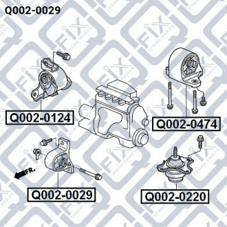 Купить Подушка двигателя передняя акпп Honda Civic Q-fix q002-0029 (фото1) подбор по VIN коду, цена 582 грн.