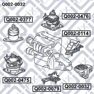 Купить Подушка коробки швидкостей (AT/MT) Honda Accord Q-fix q002-0032 (фото1) подбор по VIN коду, цена 568 грн.