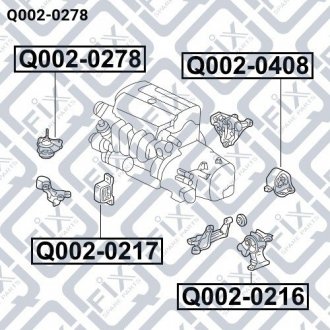Подушка двигателя правая (гидравлическая) Honda CR-V, FR-V Q-fix q002-0278