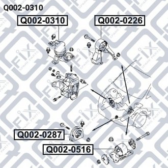 Подушка двигателя правая (гидравлическая) Mitsubishi Lancer Q-fix q002-0310