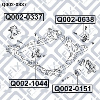 Подушка двигателя правая (гидравлическая) Hyundai Tucson, KIA Sportage Q-fix q002-0337