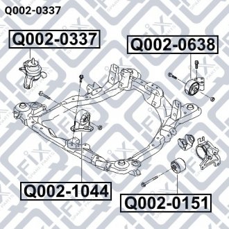 Подушка двигуна права (гідравлічна) Hyundai Tucson, KIA Sportage Q-fix q002-0337