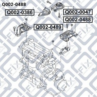 Подушка двигуна ліва Mazda 3 Q-fix q002-0488