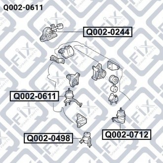 Подушка двигуна права (гідравлічна) Toyota Camry, Lexus RX Q-fix q002-0611