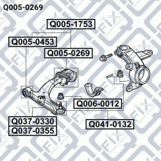 Сайлентблок переднего рычага Honda HR-V Q-fix q005-0269