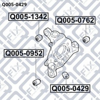 Сайлентблок задньої цапфи Nissan Teana Q-fix q005-0429