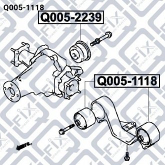 Сайлентблок заднего дифференциала Suzuki Grand Vitara Q-fix q005-1118