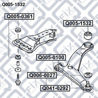 Сайлентблок переднього важеля (задній) Mitsubishi Grandis Q-fix q005-1532