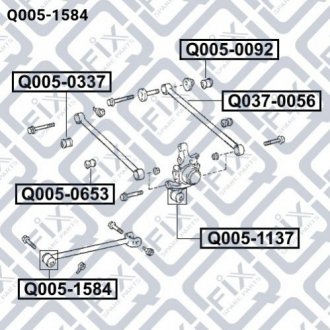 Сайлентблок задньої поздовжньої тяги Toyota Corolla, Camry, Lexus ES Q-fix q005-1584