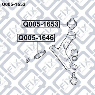 Сайлентблок переднього важеля (задній) Q-fix q005-1653
