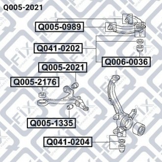 Купити Сайлентблок переднього нижнього важеля Honda Accord Q-fix q005-2021 (фото1) підбір по VIN коду, ціна 190 грн.