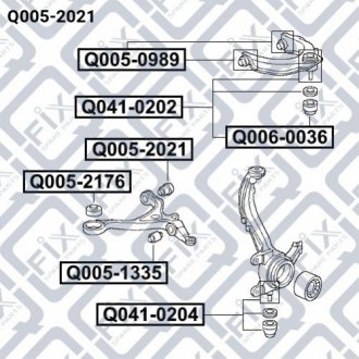 Сайлентблок переднього нижнього важеля Honda Accord Q-fix q005-2021