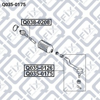 Купить Наконечник рулевой тяги (правый) Nissan Murano Q-fix q035-0175 (фото1) подбор по VIN коду, цена 817 грн.