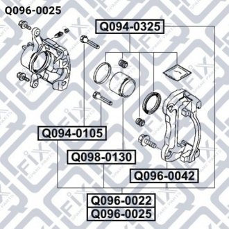 Купить Тормозной суппорт передний левый Mitsubishi L200 Q-fix q096-0025 (фото1) подбор по VIN коду, цена 2024 грн.