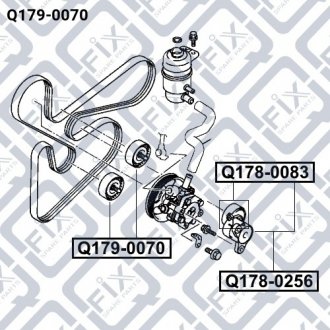 Купити Ролик обвідний Mitsubishi ASX, Outlander, Lancer, Jeep Compass, Patriot, Fiat Doblo, Dodge Caliber, Avenger Q-fix q179-0070 (фото1) підбір по VIN коду, ціна 349 грн.