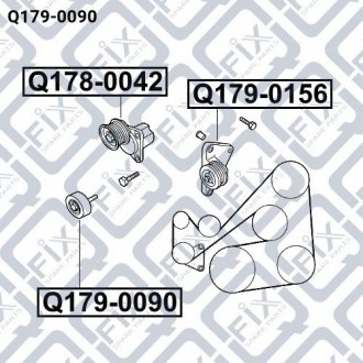Купити Ролик обвідний (комплект) Mazda 6, CX-7 Q-fix q179-0090 (фото1) підбір по VIN коду, ціна 409 грн.