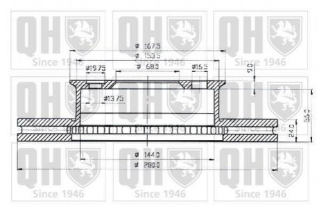 Купить Тормозные диски Volkswagen Transporter QUINTON HAZELL bdc3787 (фото1) подбор по VIN коду, цена 1404 грн.