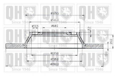 Купить Тормозные диски Audi A4 QUINTON HAZELL bdc4578 (фото1) подбор по VIN коду, цена 1214 грн.