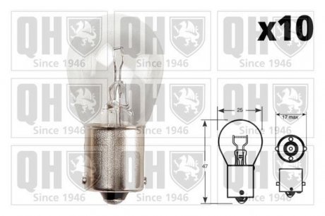 Автомобильная лампа P21W 12V 21W Opel Corsa, Renault Megane, BMW E30, Suzuki Swift, BMW E36, Ford C-Max, Alfa Romeo 33, 75, Volkswagen Passat, BMW E12, E28, E34 QUINTON HAZELL qbl382
