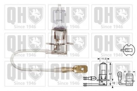 Автолампа H3 12V 55W Opel Corsa, BMW E30, Alfa Romeo 33, Mercedes 190 (W201), Ford Escort, Mercedes W124, S124, Opel Kadett, Ford Orion, Seat Leon, Mercedes C124, C207, C238 QUINTON HAZELL qbl453