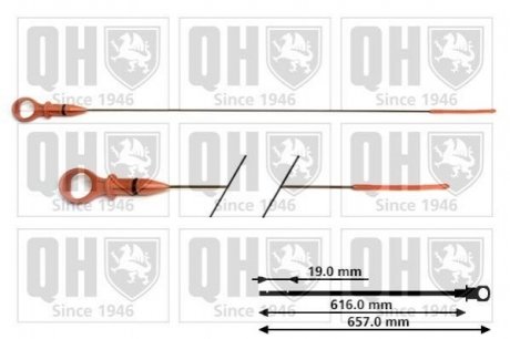 Купить Щуп масляный Ford C-Max, Galaxy, S-Max, Mondeo, Focus, Fiesta, Ecosport, Connect, Transit, B-Max, Courier QUINTON HAZELL qod142 (фото1) подбор по VIN коду, цена 335 грн.