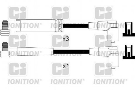 Комплект проводов зажигания Daewoo Nexia, Lanos, Chevrolet Aveo QUINTON HAZELL xc1080