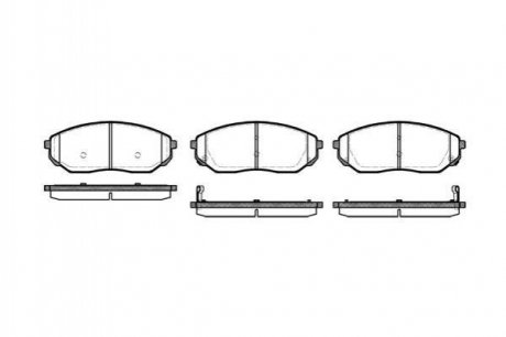 Купити Комплект гальмівних колодок з 4 шт. дисків KIA Sorento REMSA 1041.02 (фото1) підбір по VIN коду, ціна 1374 грн.
