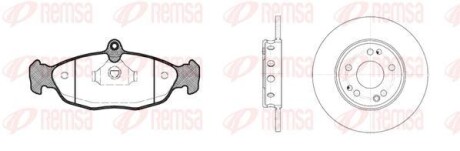 OPEL К-кт тормозов. бревна + диски ASTRA F (T92) 1.4 Si 93-01, CORSA B (S93) 1.0 i 12V (F08, F68, M68) 96-00 REMSA 8393.01