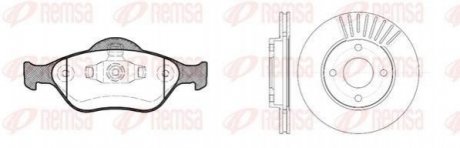 Комплект: 2 диска+ 4 колодки гальмівних REMSA 8766.00