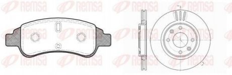 Комплект: 2 диска+ 4 колодки тормозных REMSA 8840.02