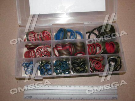 Набір шайб латунних з гумовими кільцями (245шт) RIDER rd 92.21.87