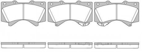 Купити Гальмівні колодки дискові Toyota Land Cruiser, Lexus LX, GX, Toyota Sequoiva, Tundra, Hilux ROADHOUSE 21271.02 (фото1) підбір по VIN коду, ціна 1762 грн.