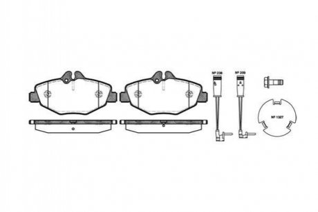 Тормозные колодки дисковые Mercedes S211, W211 ROADHOUSE 2990.02