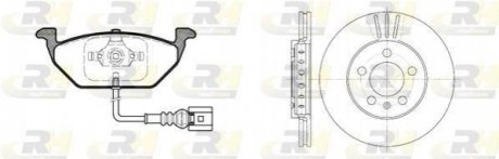 Купити Гальмівний комплект (Диски RH 6545.10 + Колодки RH 2633.41) Audi A2, Skoda Fabia ROADHOUSE 8633.10 (фото1) підбір по VIN коду, ціна 2766 грн.