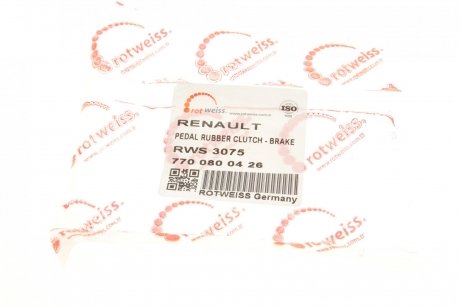 Купить Резинка педали тормоза/сцепления Renault Laguna ROTWEISS 7700800426 (фото1) подбор по VIN коду, цена 55 грн.