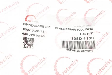 Ремкомплект стеклоподъемника MB Vito (W638) 96-03 (L) (6387200446) Mercedes Vito ROTWEISS rw72013