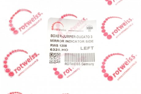 Повторитель поворота на зеркало Fiat Ducato/Peugeot Boxer 06- (L) (белый) (71748252/6325.H0) Fiat Ducato, Peugeot Boxer, Citroen Jumper ROTWEISS rws1208