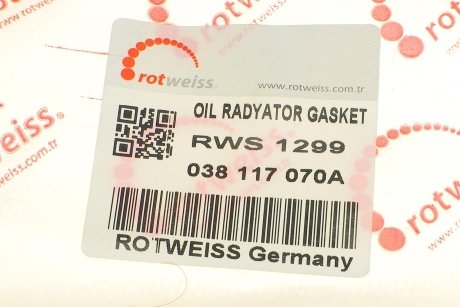 Прокладка фільтра масляного ущільнюючого VW LT 2.5TDI 96-06 ROTWEISS rws1299