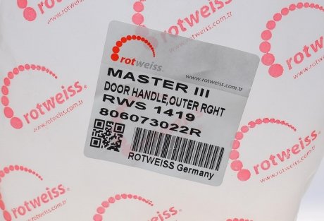 Ручка двери (снаружи) Renault Master 10- ROTWEISS rws1419