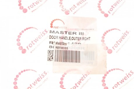Кронштейн (упор) ручки двери (передней/снаружи) (L) Renault Master III 10- Renault Master ROTWEISS rws1420