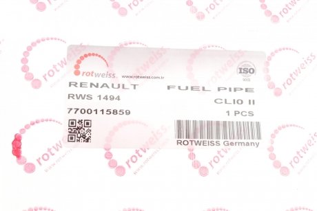 Трубка топливная Renault Kangoo 1.9D 97- (топливный фильтр - ТНВД) Ford Transit ROTWEISS rws1494